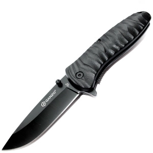 Нож Ganzo G622-FB-1 черный с фонариком