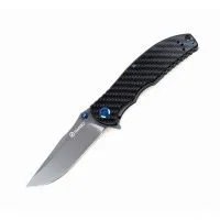 Уцененный товар Нож Ganzo G7513 карбон, G7513-CF(Состояние 4+. Полн. комплект. Для выброса клинка и фиксации с помощью флиппера, требуется взмах кисти)