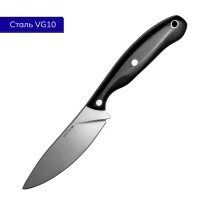 Нож с фиксированным лезвием Vostron Pika сталь VG10 с черными ножнами из кайдекса и темляком из паракорда VSSPV10-K Нож с фиксированным лезвием Vostron Pika сталь VG10 с черными ножнами из кайдекса и темляком из паракорда VSSPV10-K