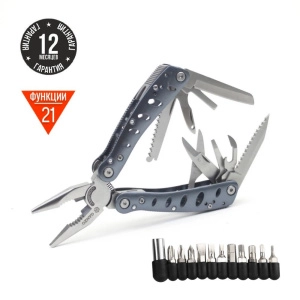 Мультитул Ganzo G101-H (21 в 1) хромированный