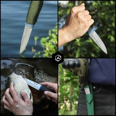 Нож Ganzo G806-GB черный/зеленый (Поврежденная упаковка.)