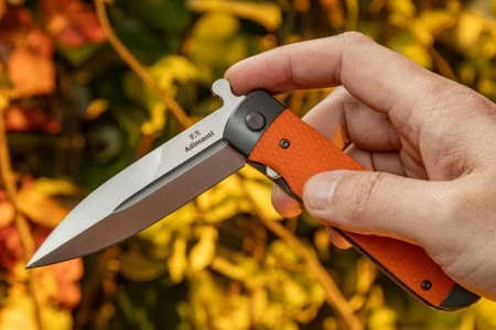 Нож складной Adimanti Самсон by Ganzo (Brutalica дизайн), Samson-OR (Изношенная картонная упаковка)