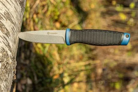 Нож Ganzo G806 черный c синим, G806-BL Нож Ganzo G806 черный c синим, G806-BL