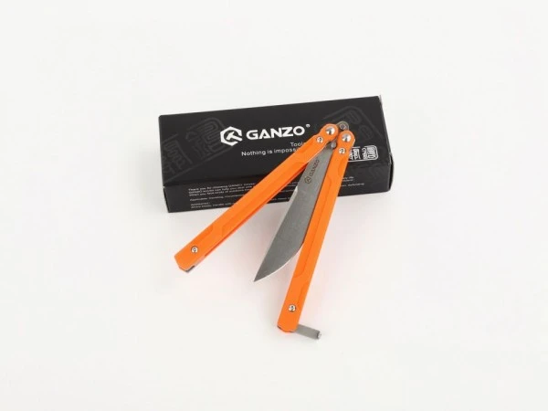 Нож-бабочка Ganzo G766-OR оранжевый (Витринный образец)