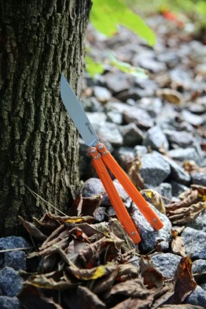 Нож-бабочка Ganzo G766-OR оранжевый (Витринный образец)