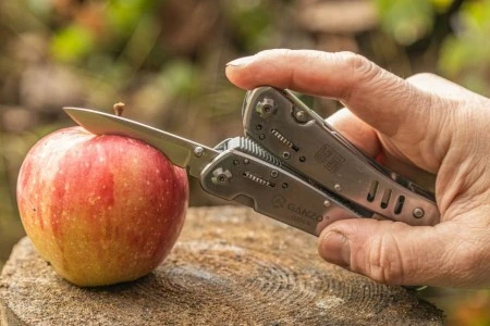 Уцененный товар Мультитул Ganzo G302-Н (21 в 1) хромированный (Изношенная картонная упаковка.)