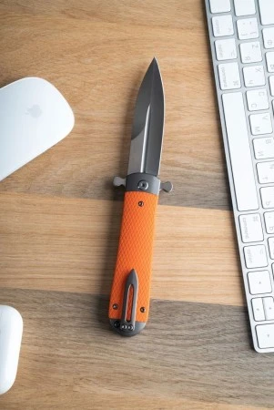 Нож складной Adimanti Самсон by Ganzo (Brutalica дизайн), Samson-OR (Изношенная картонная упаковка)