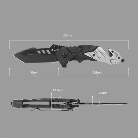 Нож складной Ganzo G629-GY черный/серый