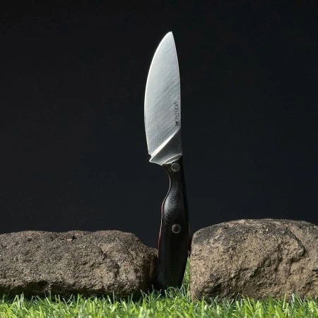 Нож с фиксированным лезвием Vostron Pika сталь VG10 с черными ножнами из кайдекса и темляком из паракорда VSSPV10-K