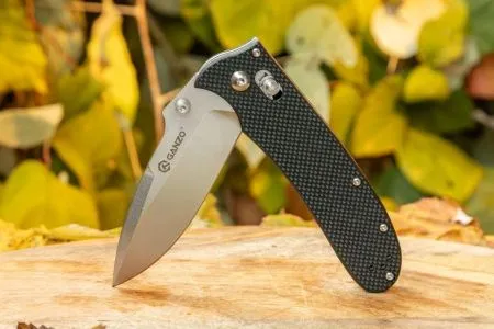 Уцененный товар Нож Ganzo D704-BK черный (D2 сталь)(Витрин. образец. Поврежд. упаковка)