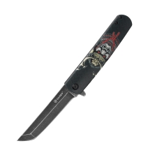 Уцененный товар Нож Ganzo G626-BS черный самурай(Новый. Упаковка потерта. Слабый, горизонт. люфт клинка)