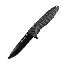 Уцененный товар Нож Ganzo G620 черный, (Без упаковки. Зазубрина на заточке клинка)